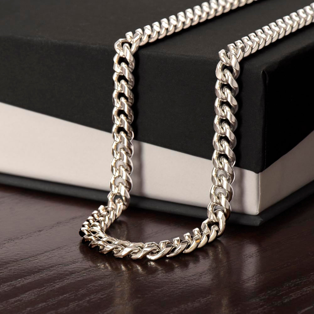 Cuban Link Chain with Sentimental Message for Grandson