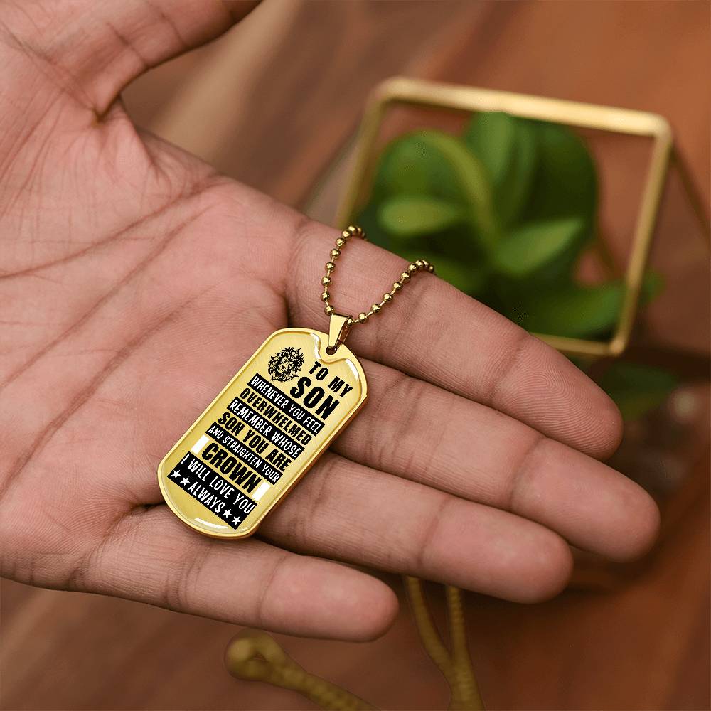 Personalized Dog Tag Necklace with Engraving. Gift for Son