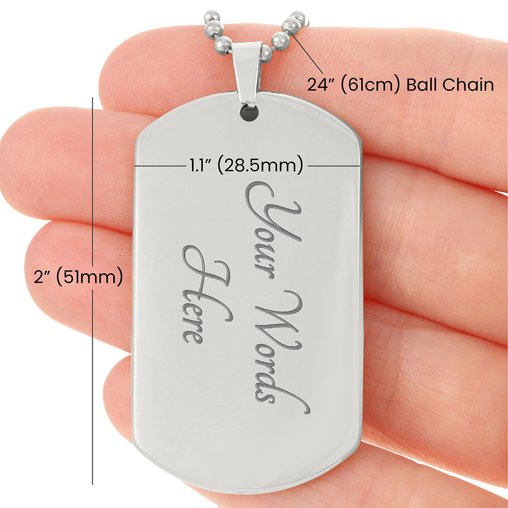 Personalized Dog Tag Necklace with Engraving. Gift for Son