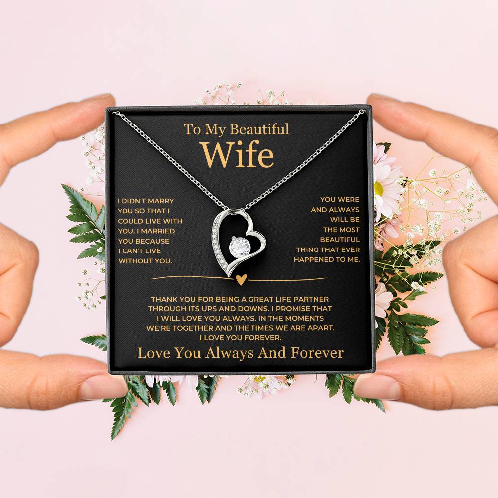 Forever Love Necklace - To My Beautiful Wife