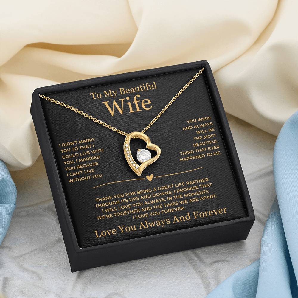 Forever Love Necklace - To My Beautiful Wife