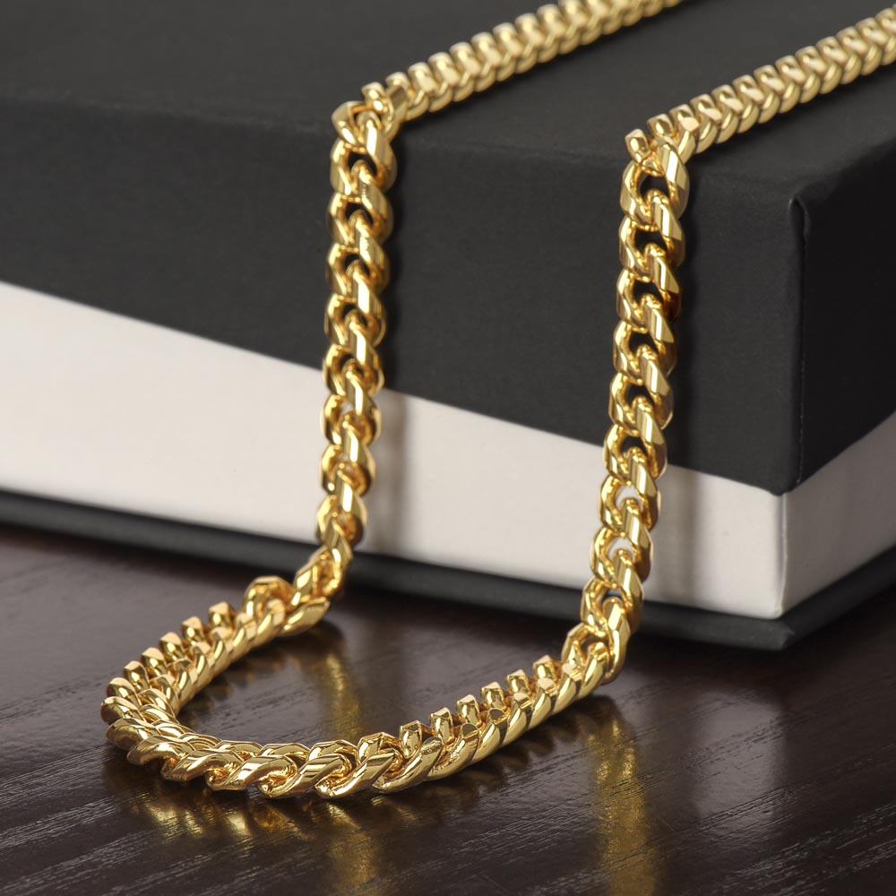 To My Son Cuban Link Chain Necklace - Gift Box Included