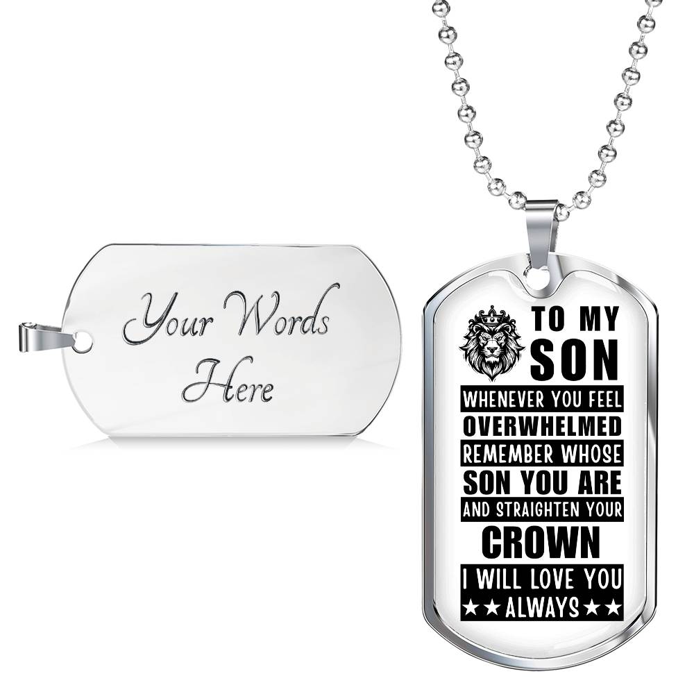 Personalized Dog Tag Necklace with Engraving. Gift for Son