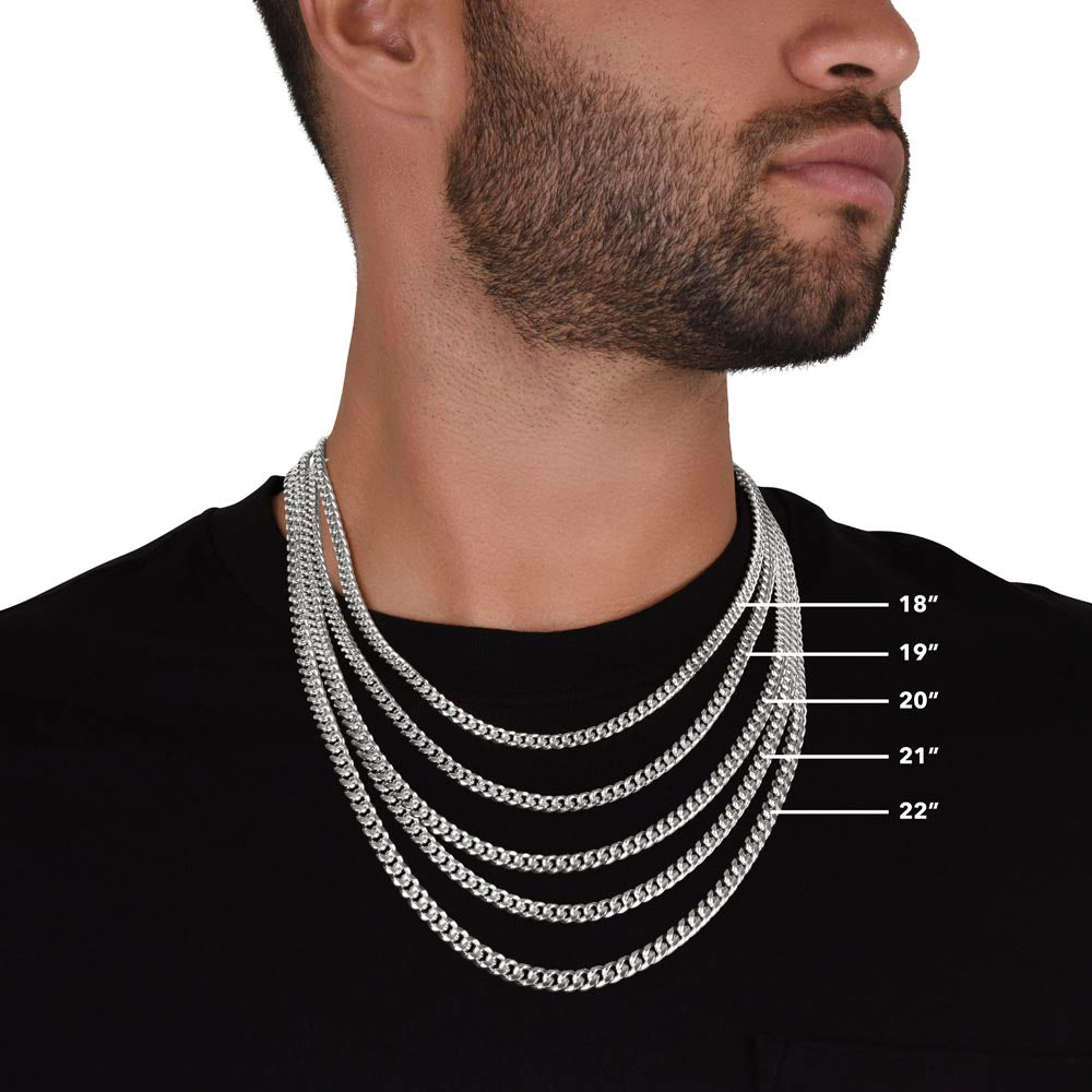 Cuban Link Chain with Sentimental Message for Grandson