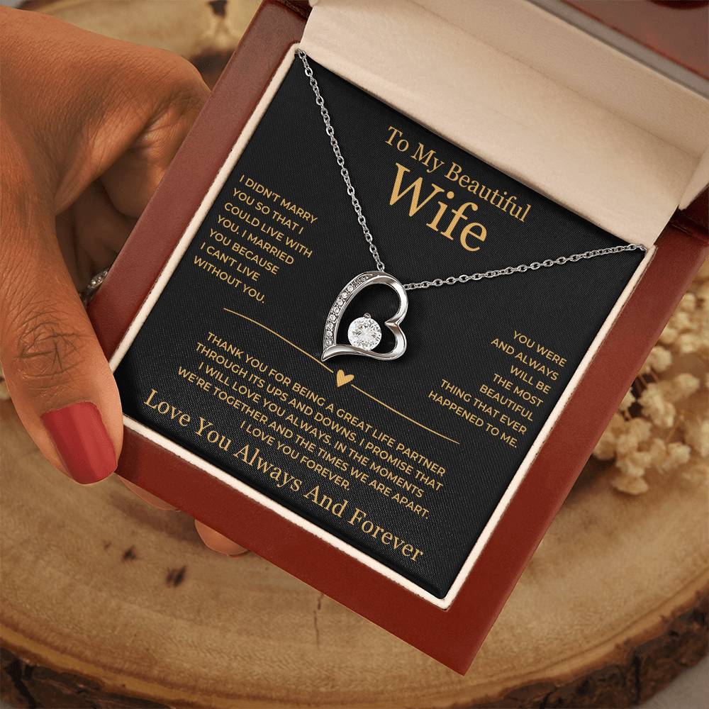 Forever Love Necklace - To My Beautiful Wife