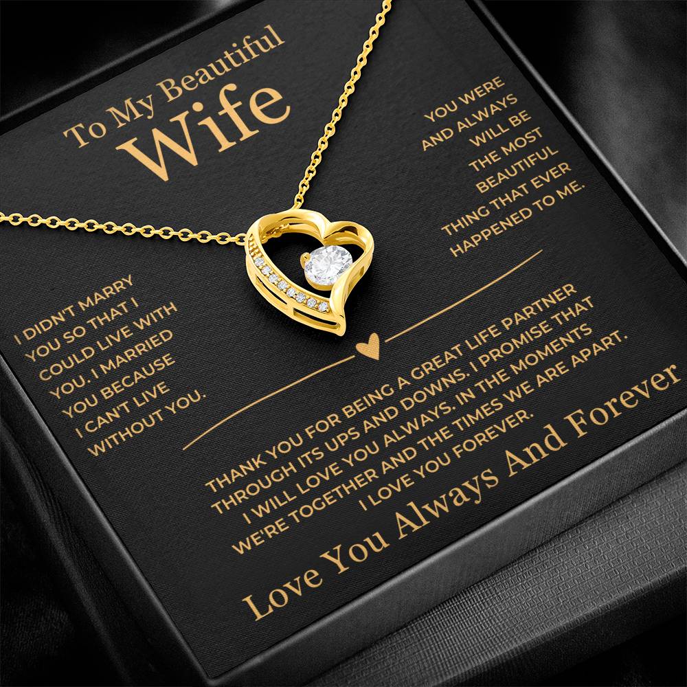 Forever Love Necklace - To My Beautiful Wife