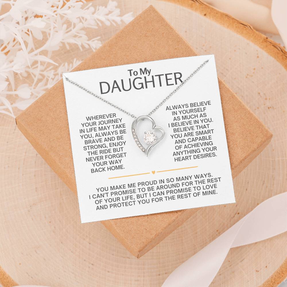 Forever Love Necklace for Daughter - Heart Pendant