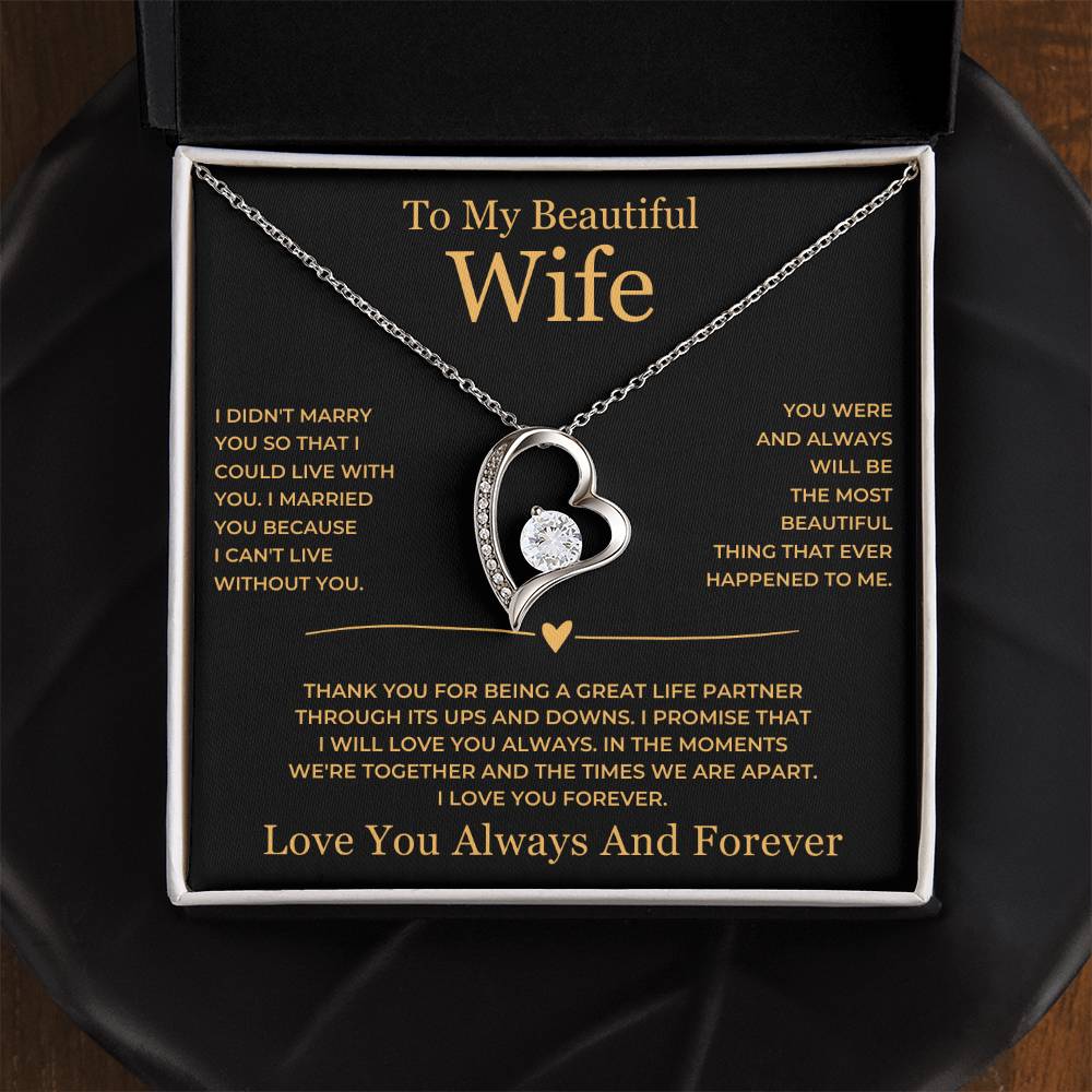 Forever Love Necklace - To My Beautiful Wife