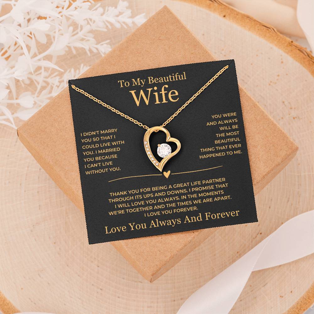 Forever Love Necklace - To My Beautiful Wife