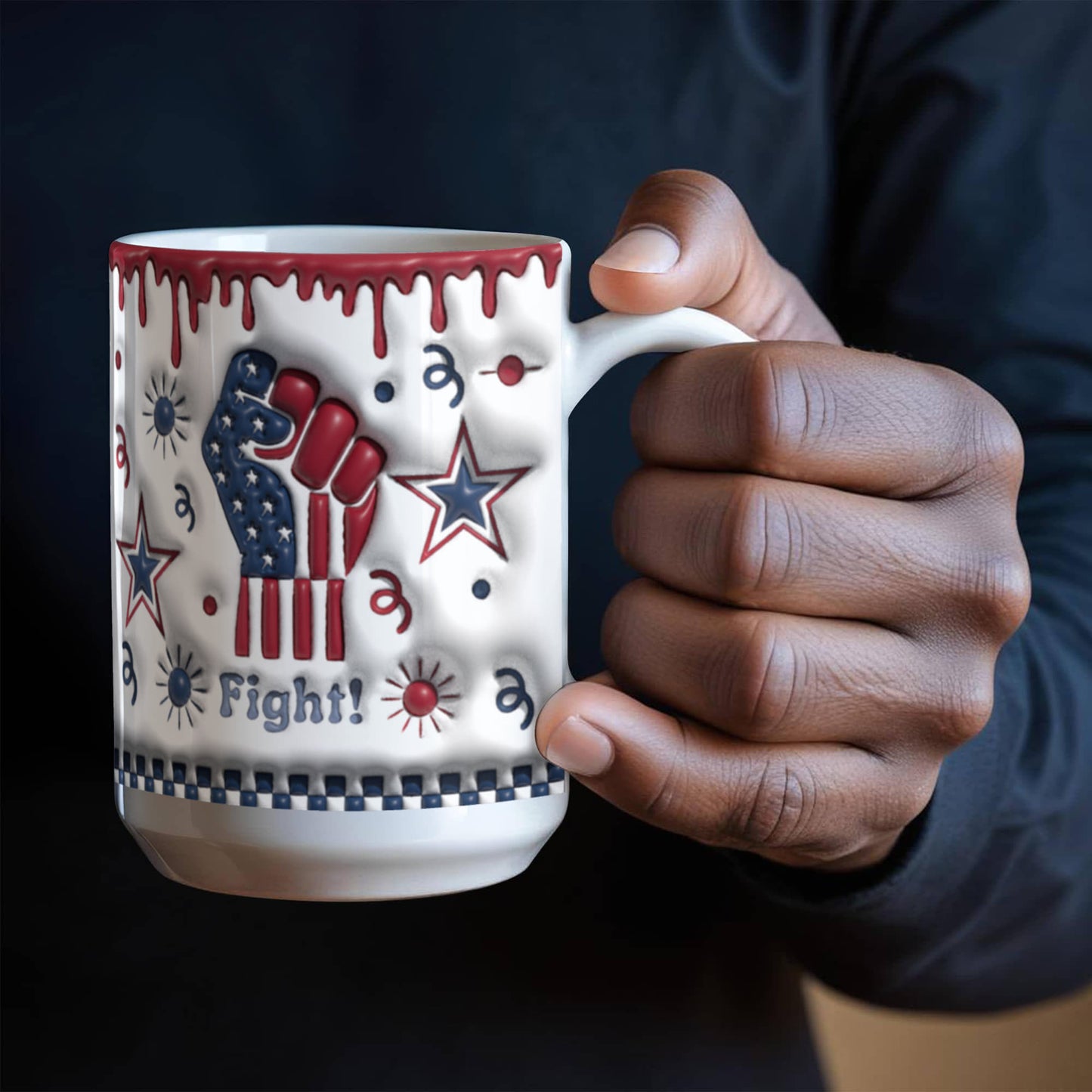 Patriotic Ceramic Mug for Coffee Lovers
