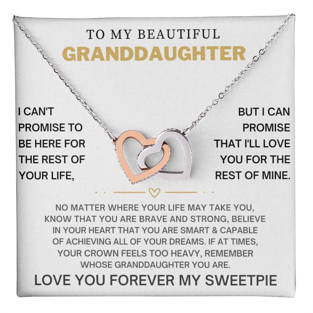 Interlocking Heart Necklace for Granddaughter - CZ Crystals