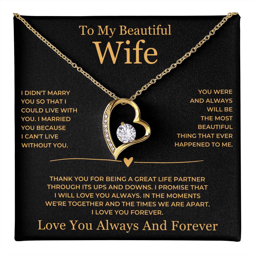 Forever Love Necklace - To My Beautiful Wife