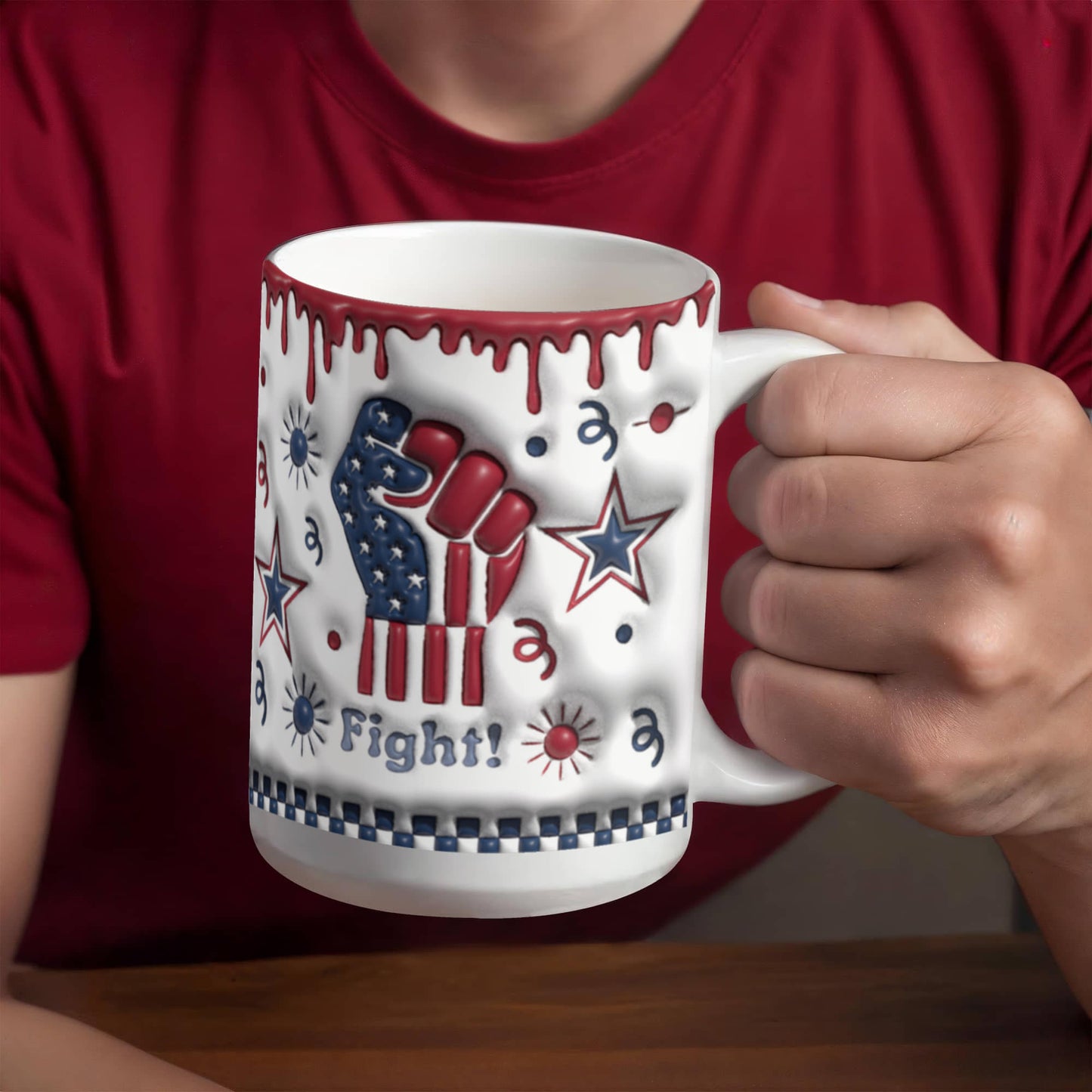Patriotic Ceramic Mug for Coffee Lovers