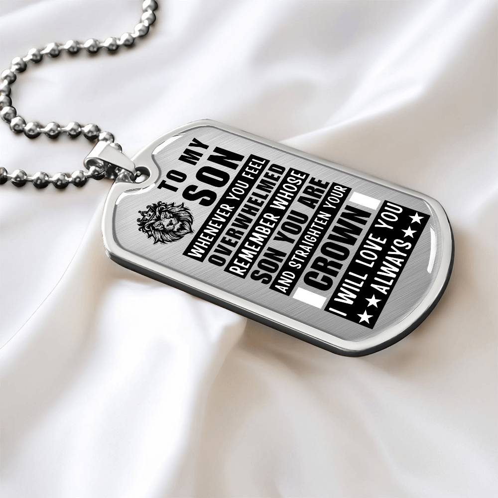 Personalized Dog Tag Necklace with Engraving. Gift for Son
