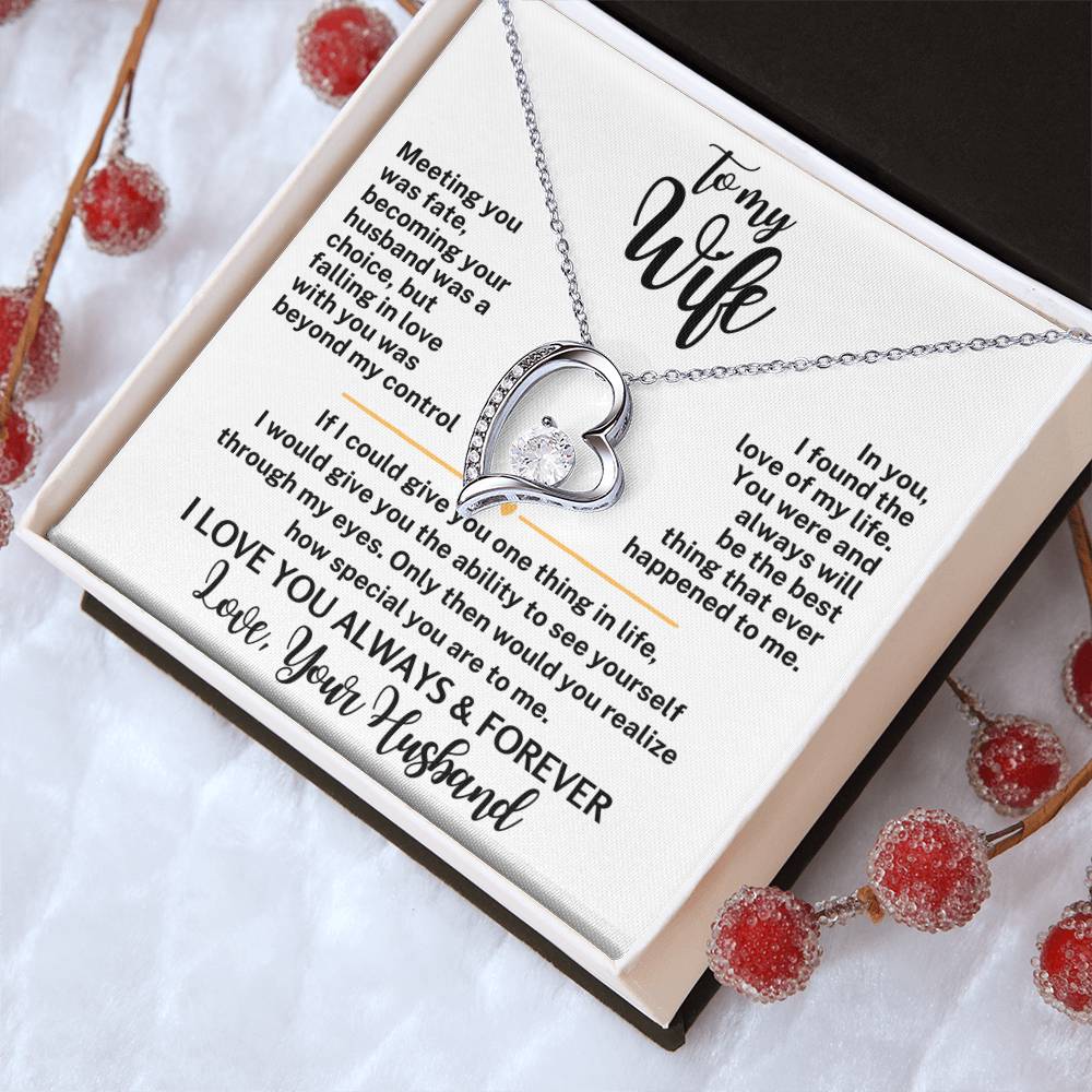 Forever Love Necklace with Message Card To My Wife