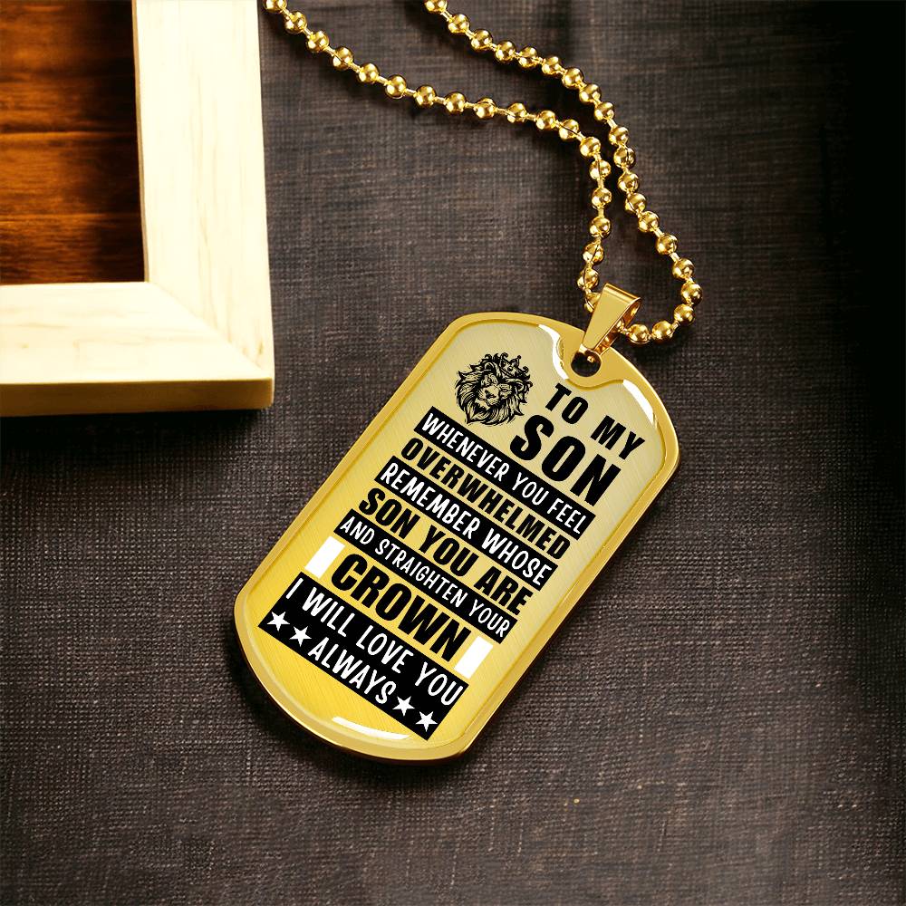 Personalized Dog Tag Necklace with Engraving. Gift for Son