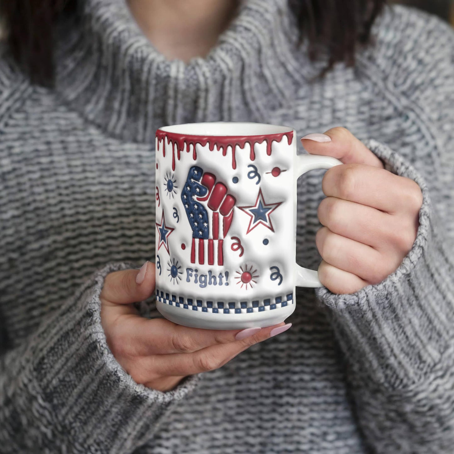 Patriotic Ceramic Mug for Coffee Lovers