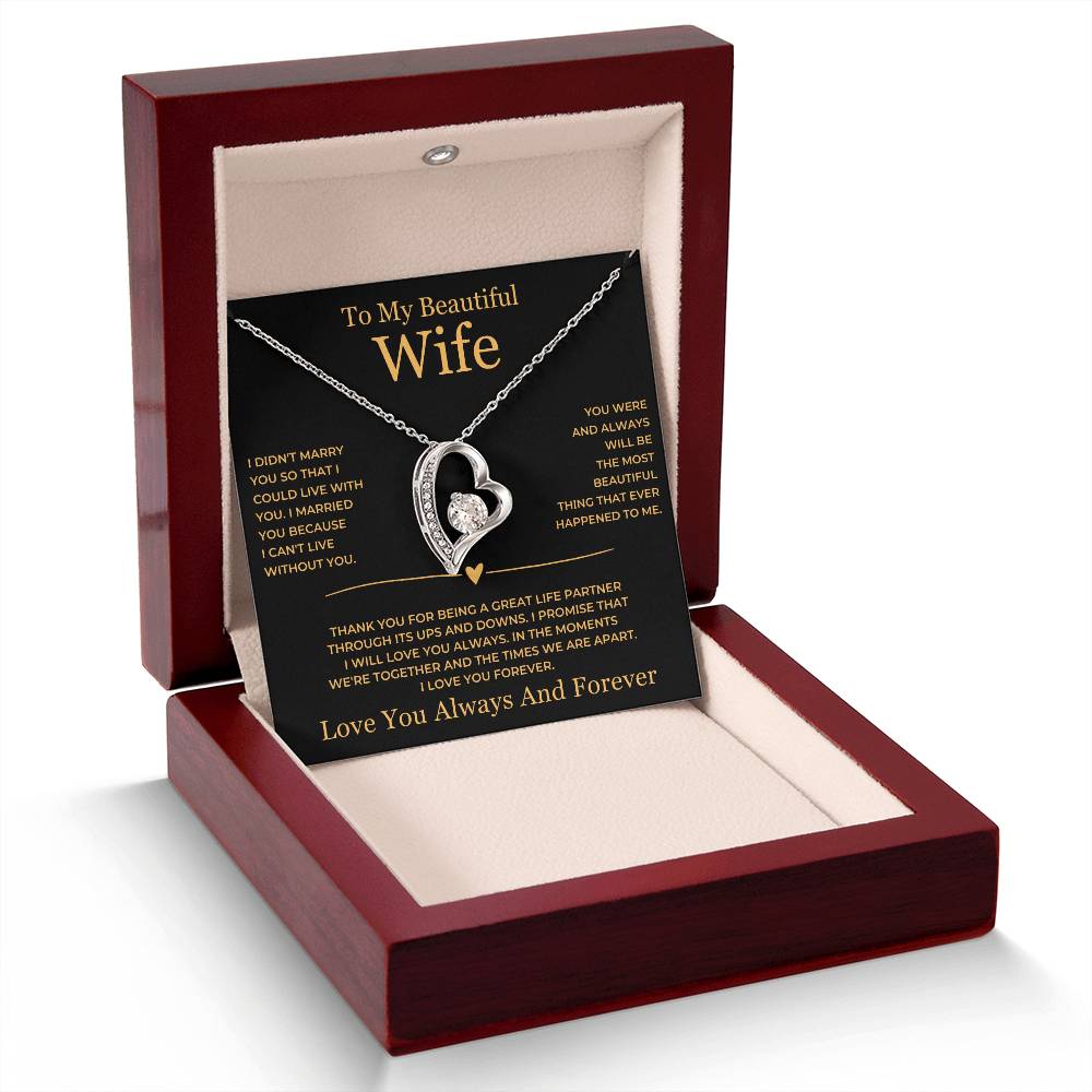 Forever Love Necklace - To My Beautiful Wife