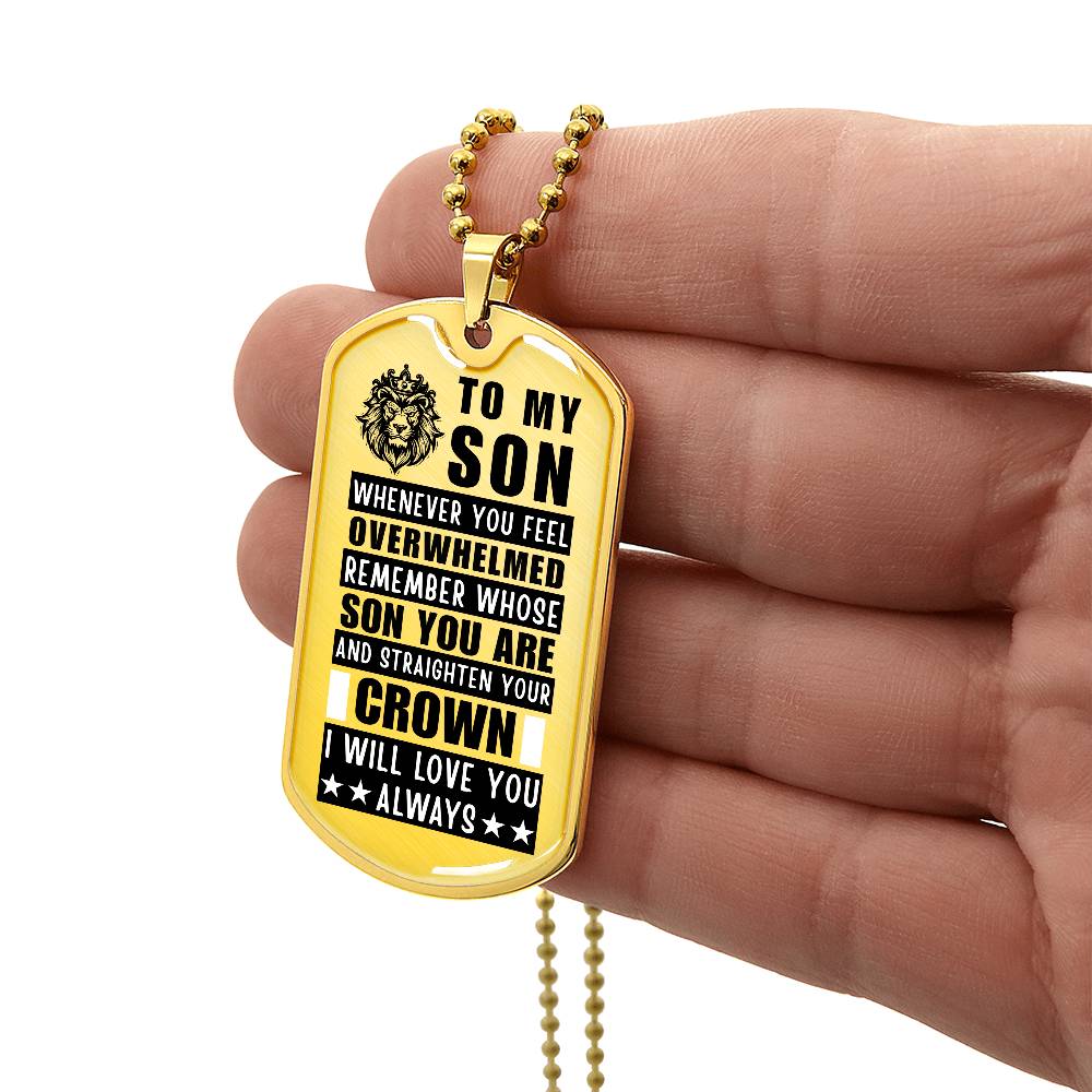 Personalized Dog Tag Necklace with Engraving. Gift for Son