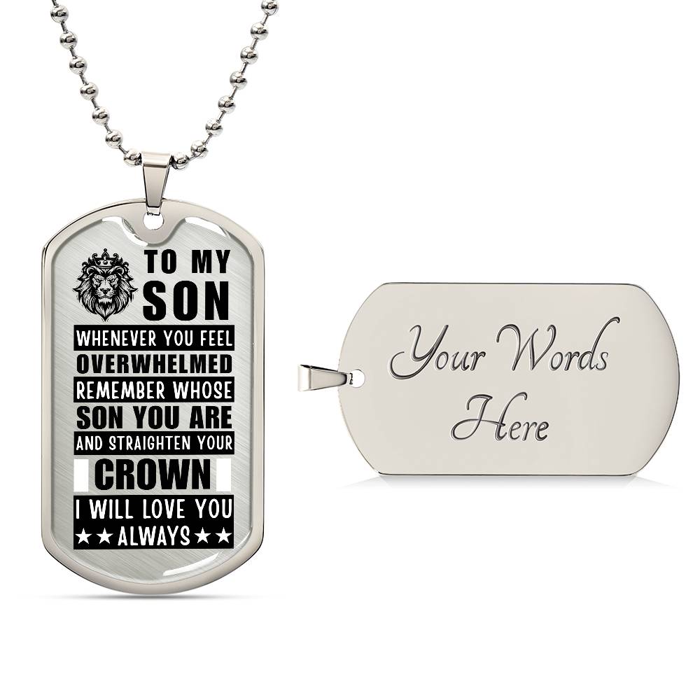 Personalized Dog Tag Necklace with Engraving. Gift for Son