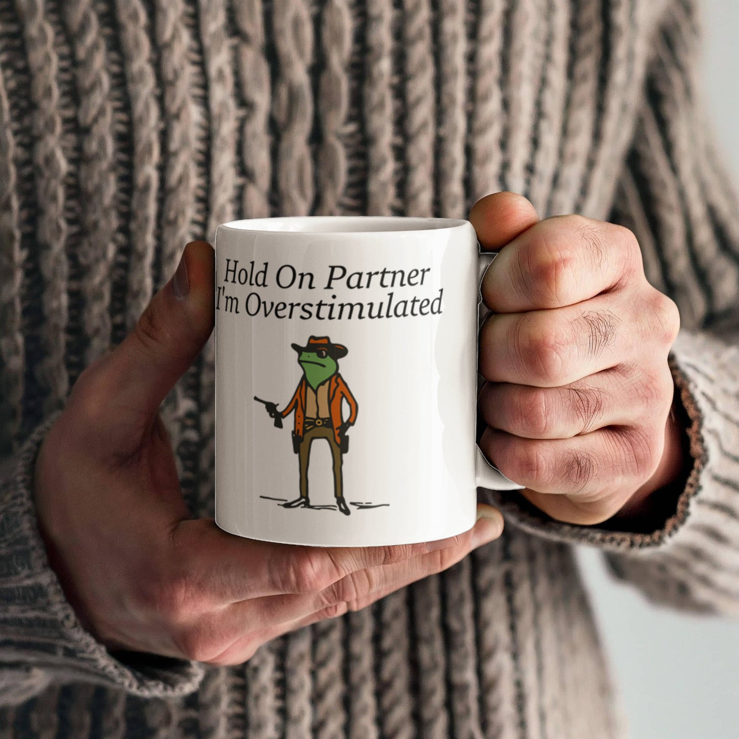 Funny Cowboy Frog Ceramic Mug - 11 & 15 oz.