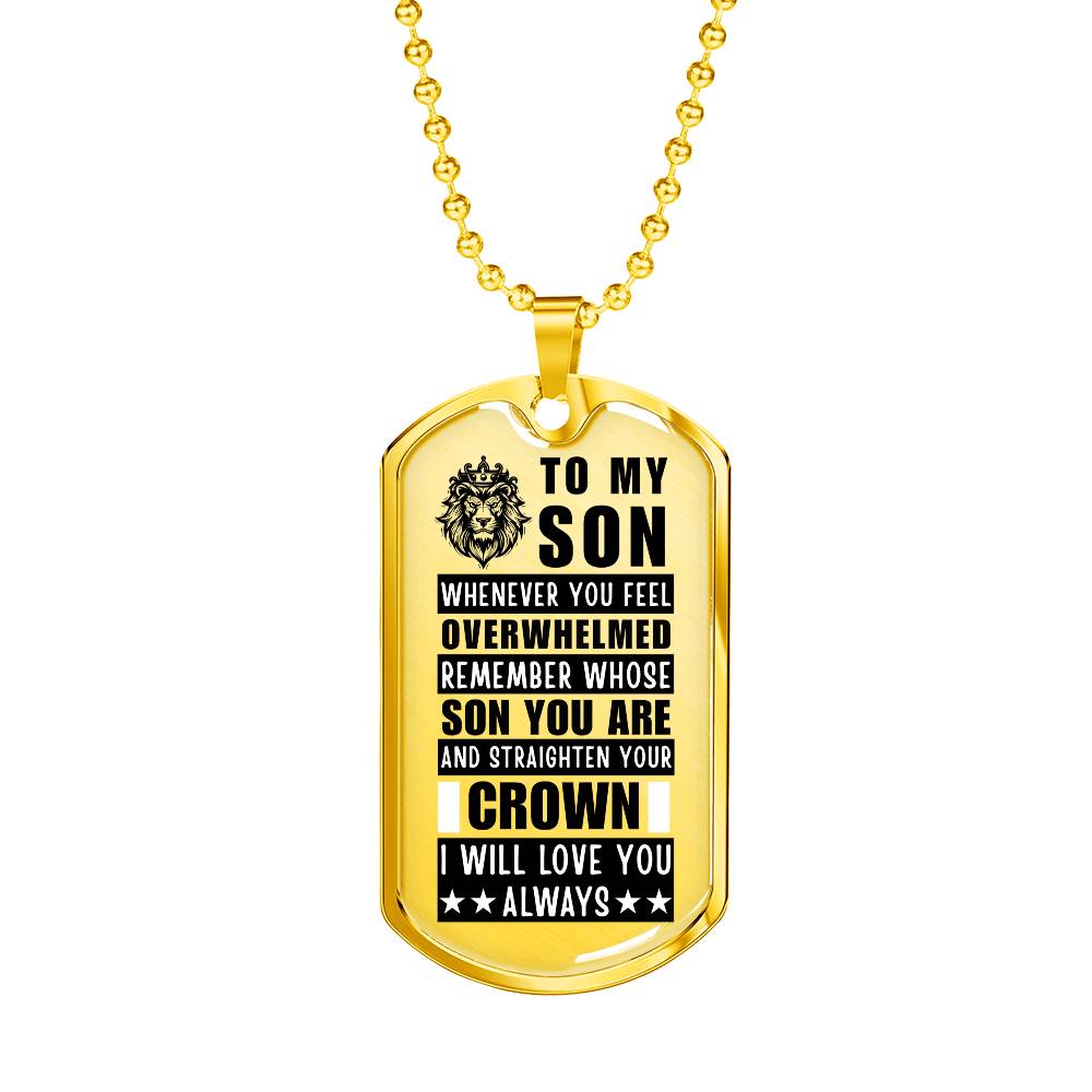 Personalized Dog Tag Necklace with Engraving. Gift for Son