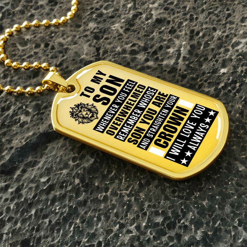 Personalized Dog Tag Necklace with Engraving. Gift for Son