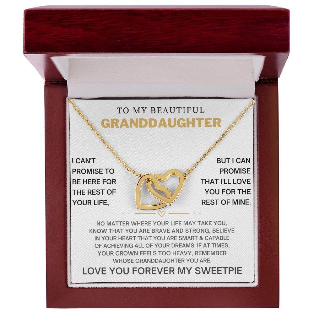 Interlocking Heart Necklace for Granddaughter - CZ Crystals