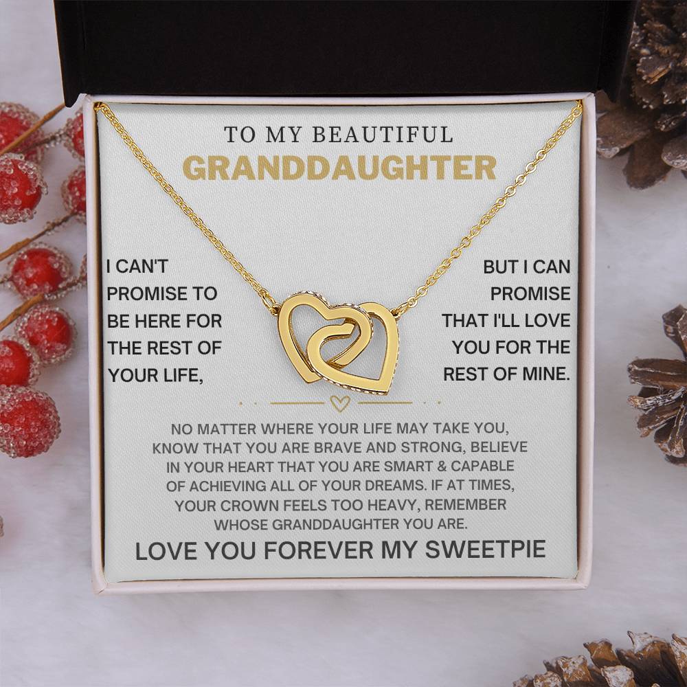 Interlocking Heart Necklace for Granddaughter - CZ Crystals