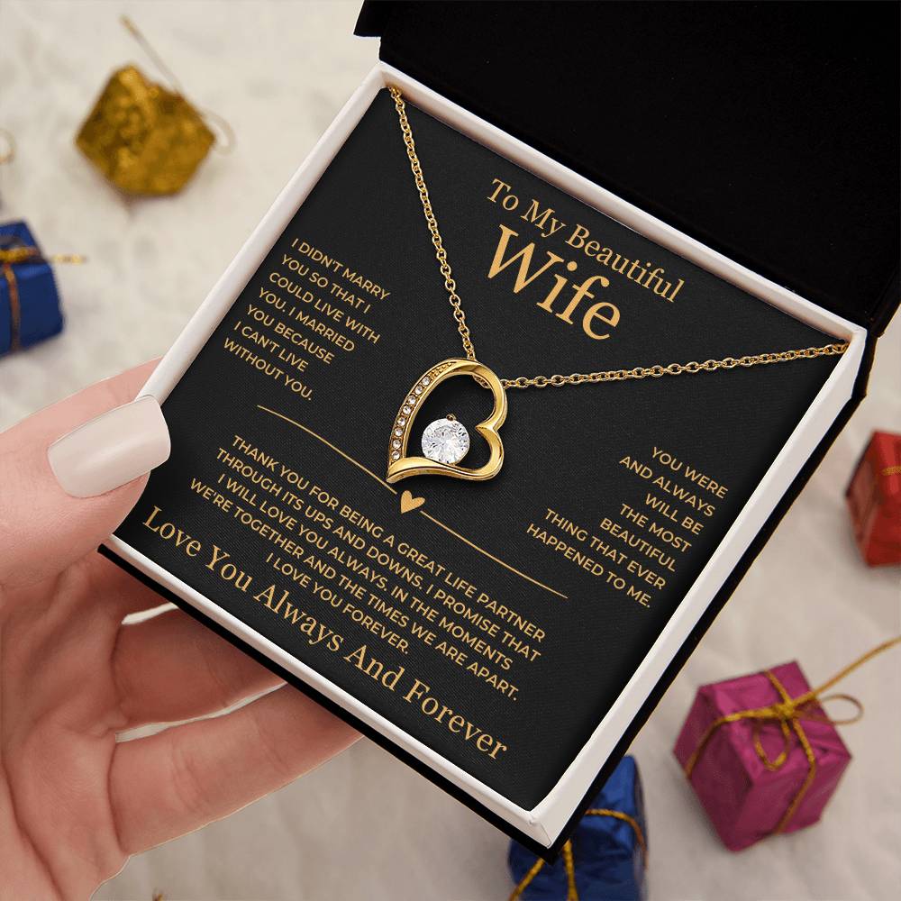 Forever Love Necklace - To My Beautiful Wife