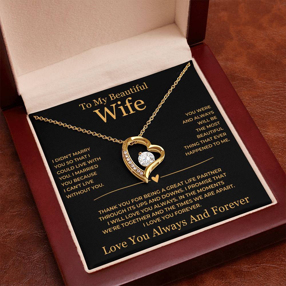 Forever Love Necklace - To My Beautiful Wife