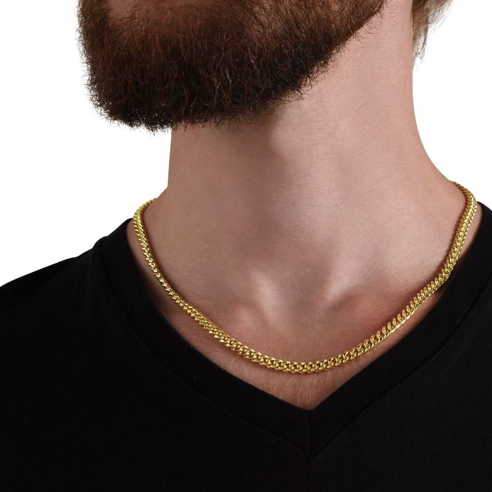 To My Son Cuban Link Chain Necklace - Gift Box Included