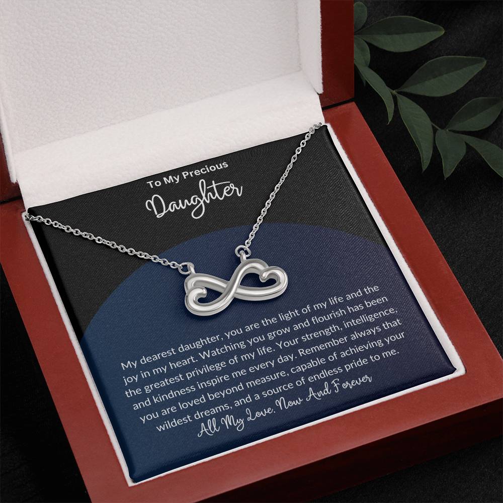 Gift for Daughter from Mom Dad, Daughter Infinity Necklace, Custom Text Necklace, Daughter Gift, Daughter Necklace, Infinity Necklace