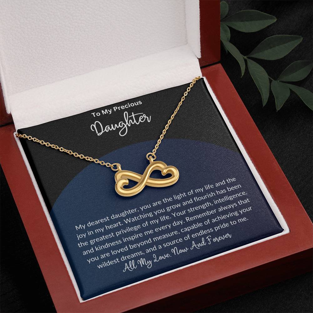 Gift for Daughter from Mom Dad, Daughter Infinity Necklace, Custom Text Necklace, Daughter Gift, Daughter Necklace, Infinity Necklace