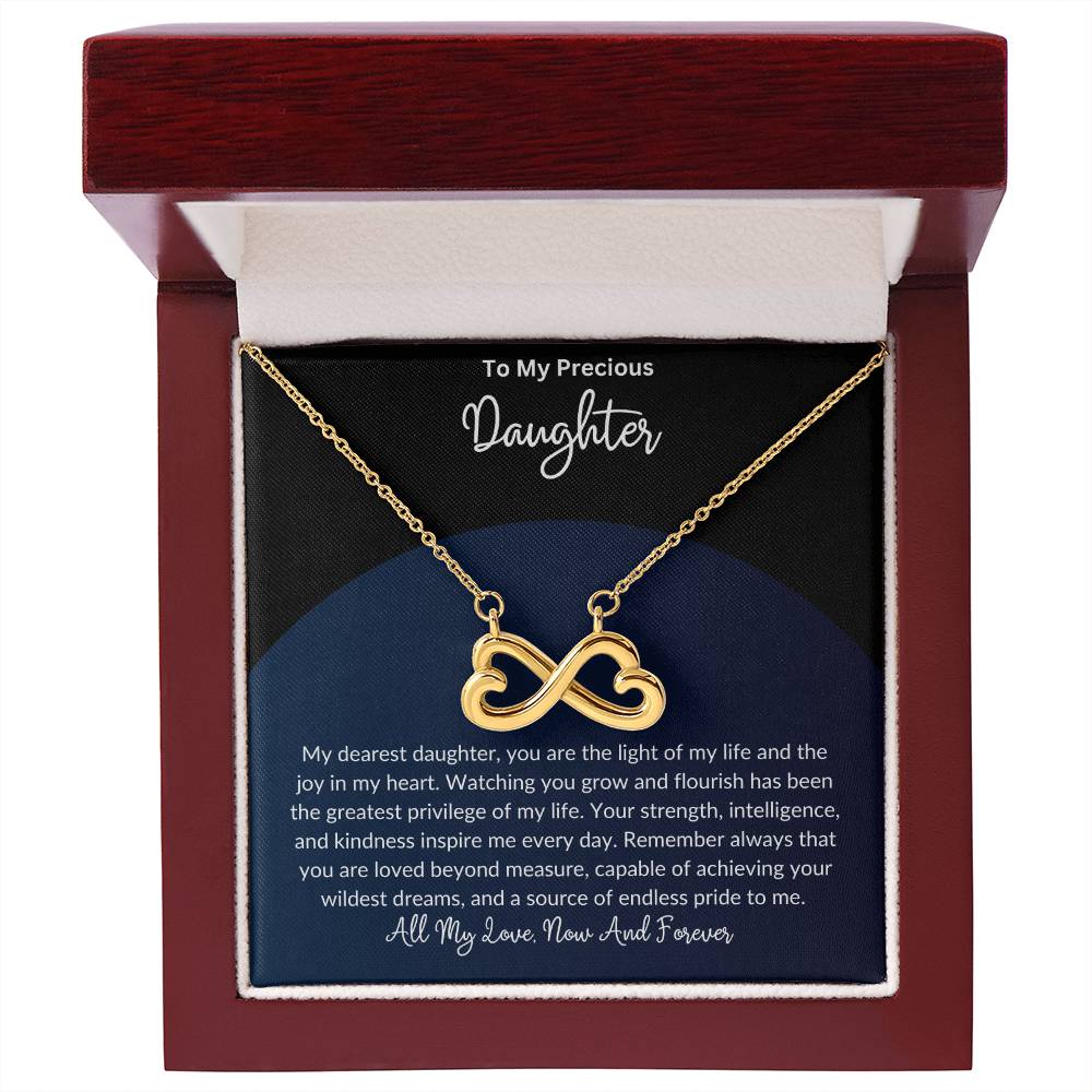 Gift for Daughter from Mom Dad, Daughter Infinity Necklace, Custom Text Necklace, Daughter Gift, Daughter Necklace, Infinity Necklace