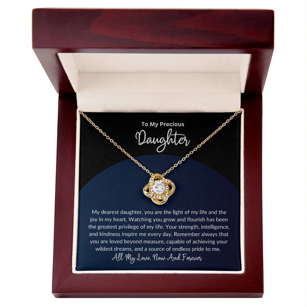 Love Knot Necklace Gift for Daughter from Mom or Dad β Inspirational Jewelry with Message Card