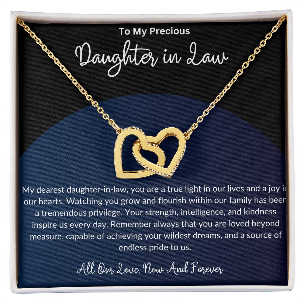 To My Beautiful Daughter In Law - Interlocking Hearts Necklace