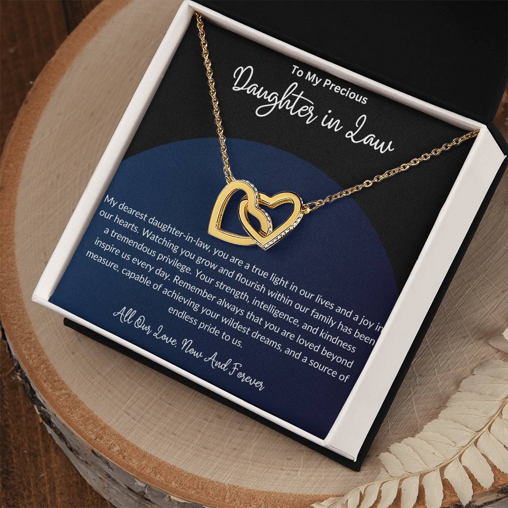 To My Beautiful Daughter In Law - Interlocking Hearts Necklace