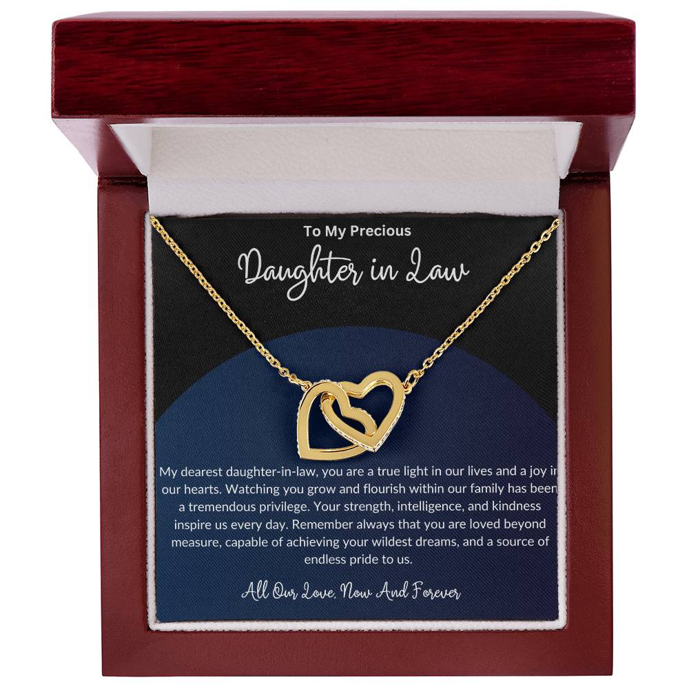 To My Beautiful Daughter In Law - Interlocking Hearts Necklace