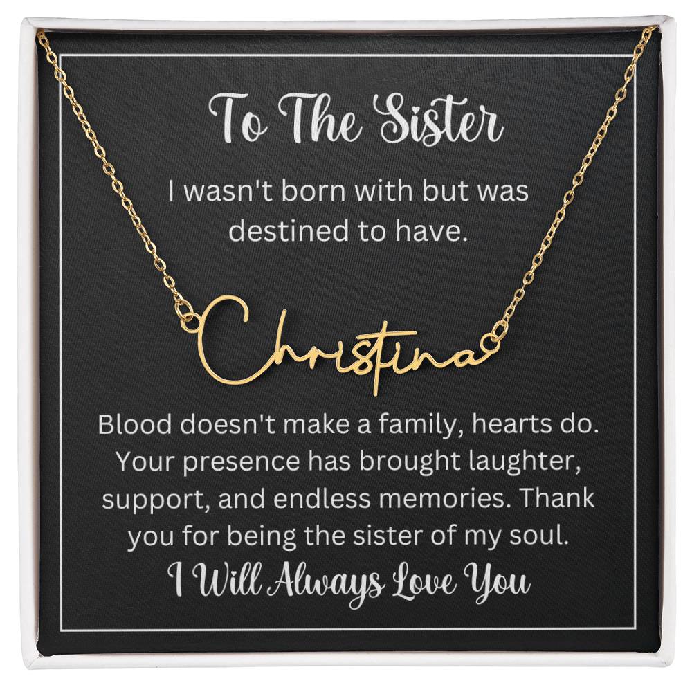 To My Soul Sister Name Necklace