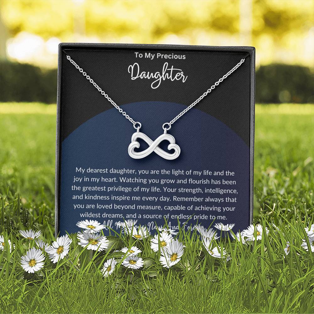 Gift for Daughter from Mom Dad, Daughter Infinity Necklace, Custom Text Necklace, Daughter Gift, Daughter Necklace, Infinity Necklace