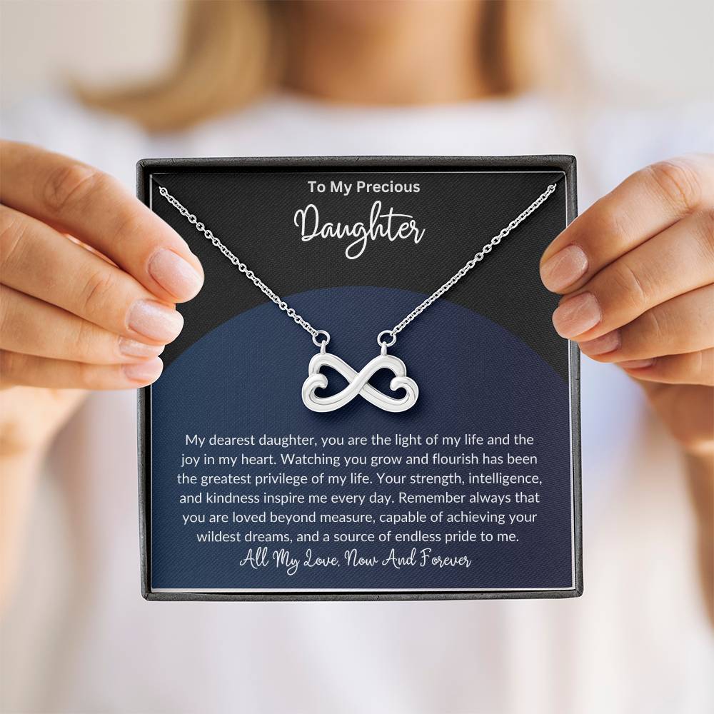 Gift for Daughter from Mom Dad, Daughter Infinity Necklace, Custom Text Necklace, Daughter Gift, Daughter Necklace, Infinity Necklace