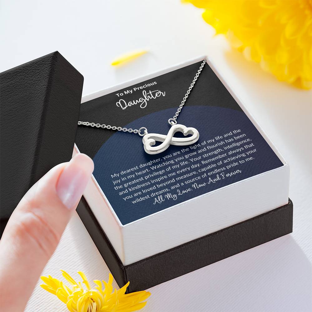 Gift for Daughter from Mom Dad, Daughter Infinity Necklace, Custom Text Necklace, Daughter Gift, Daughter Necklace, Infinity Necklace