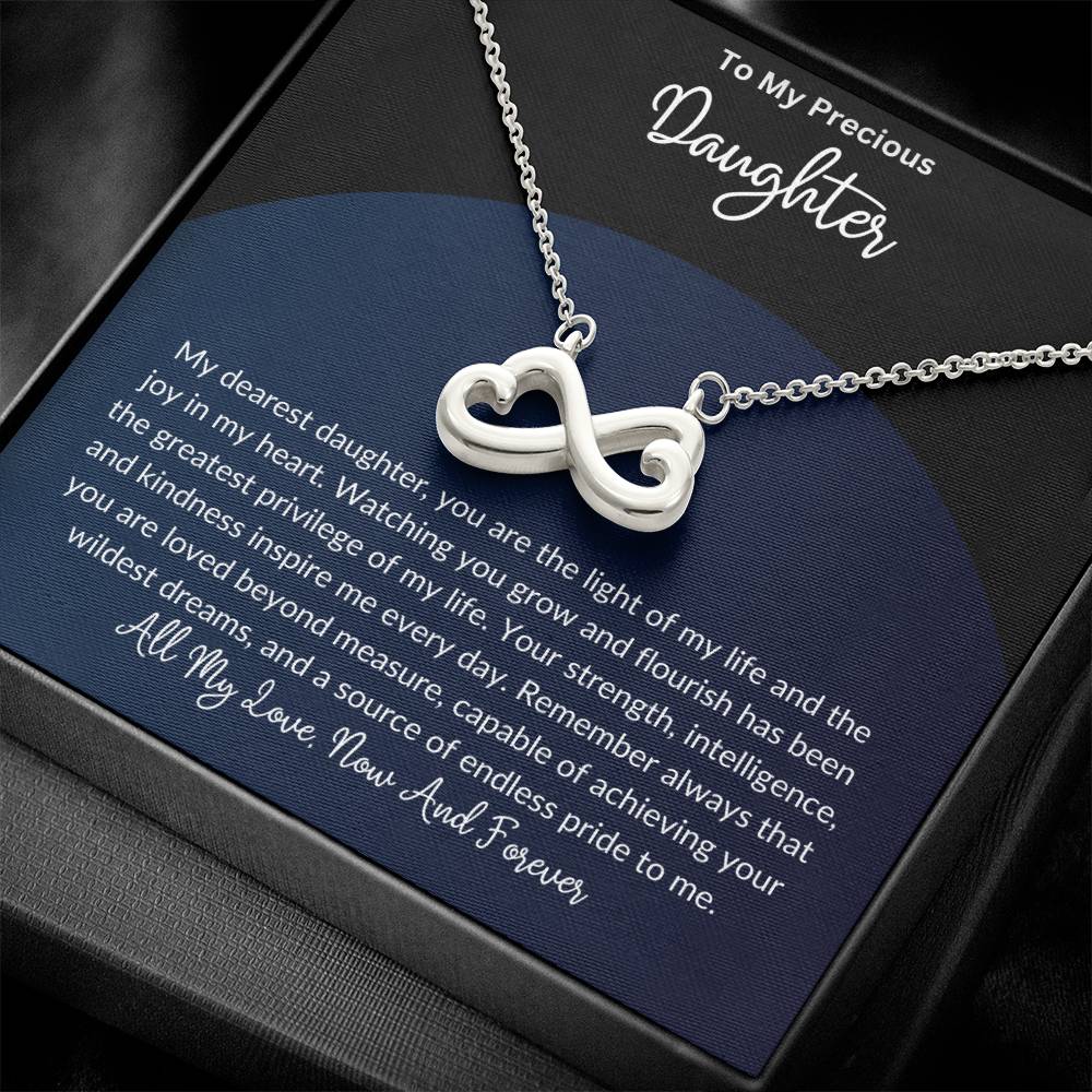 Gift for Daughter from Mom Dad, Daughter Infinity Necklace, Custom Text Necklace, Daughter Gift, Daughter Necklace, Infinity Necklace