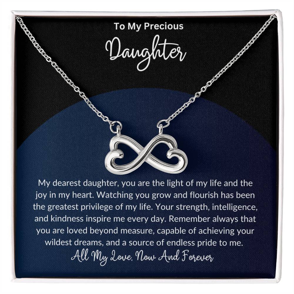 Gift for Daughter from Mom Dad, Daughter Infinity Necklace, Custom Text Necklace, Daughter Gift, Daughter Necklace, Infinity Necklace