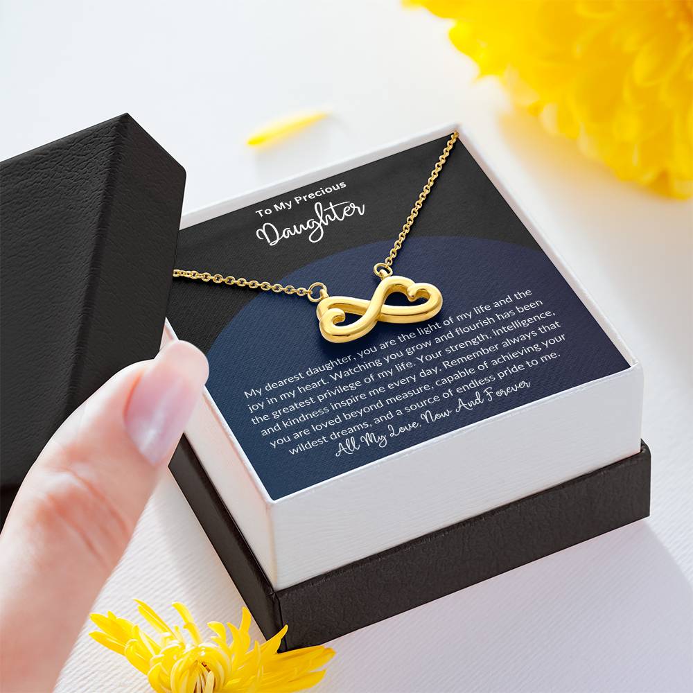 Gift for Daughter from Mom Dad, Daughter Infinity Necklace, Custom Text Necklace, Daughter Gift, Daughter Necklace, Infinity Necklace