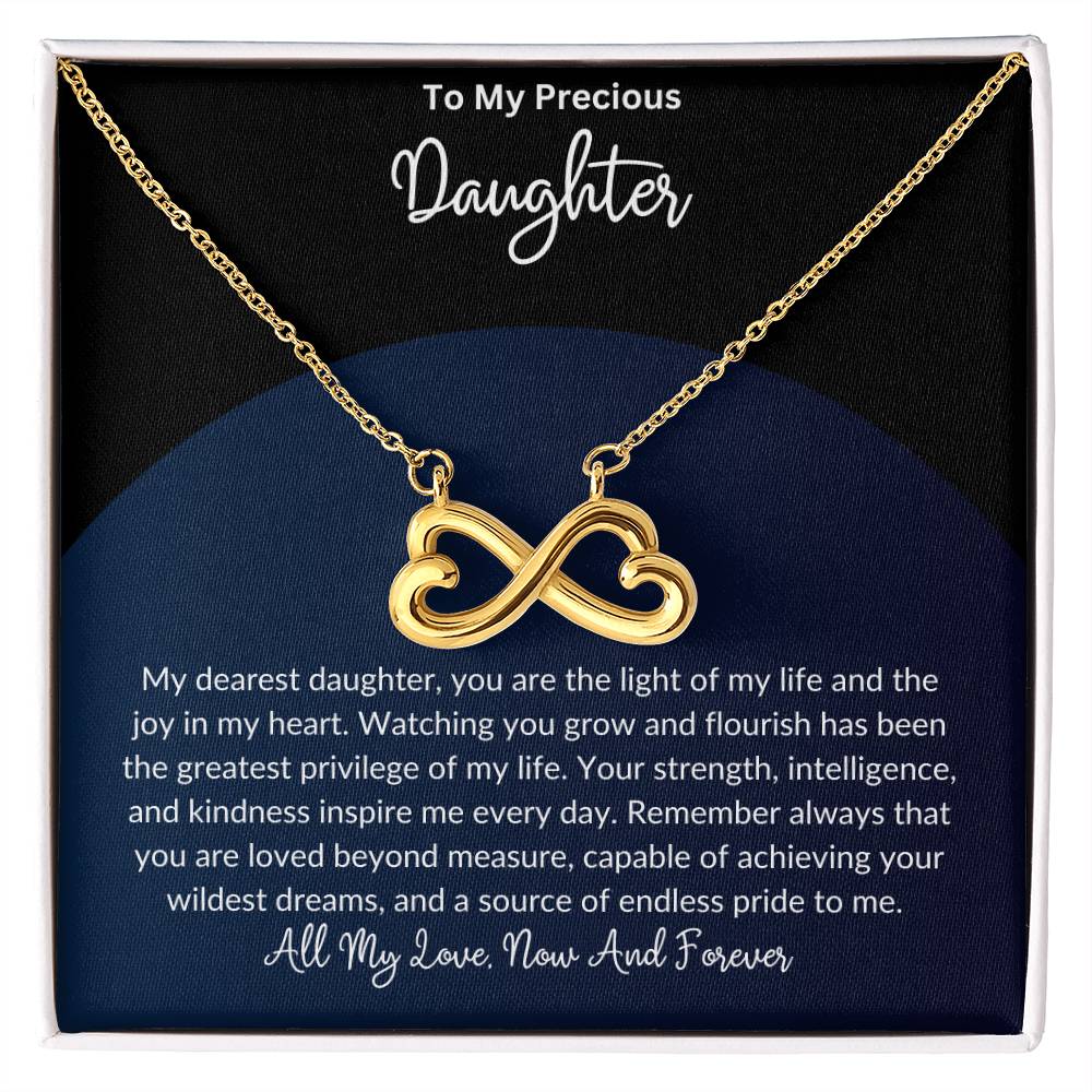 Gift for Daughter from Mom Dad, Daughter Infinity Necklace, Custom Text Necklace, Daughter Gift, Daughter Necklace, Infinity Necklace