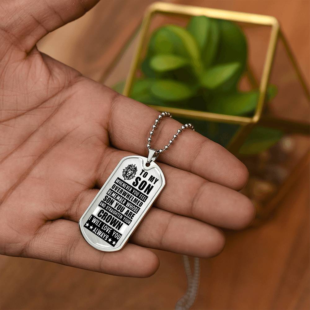 Personalized Dog Tag Necklace with Engraving. Gift for Son