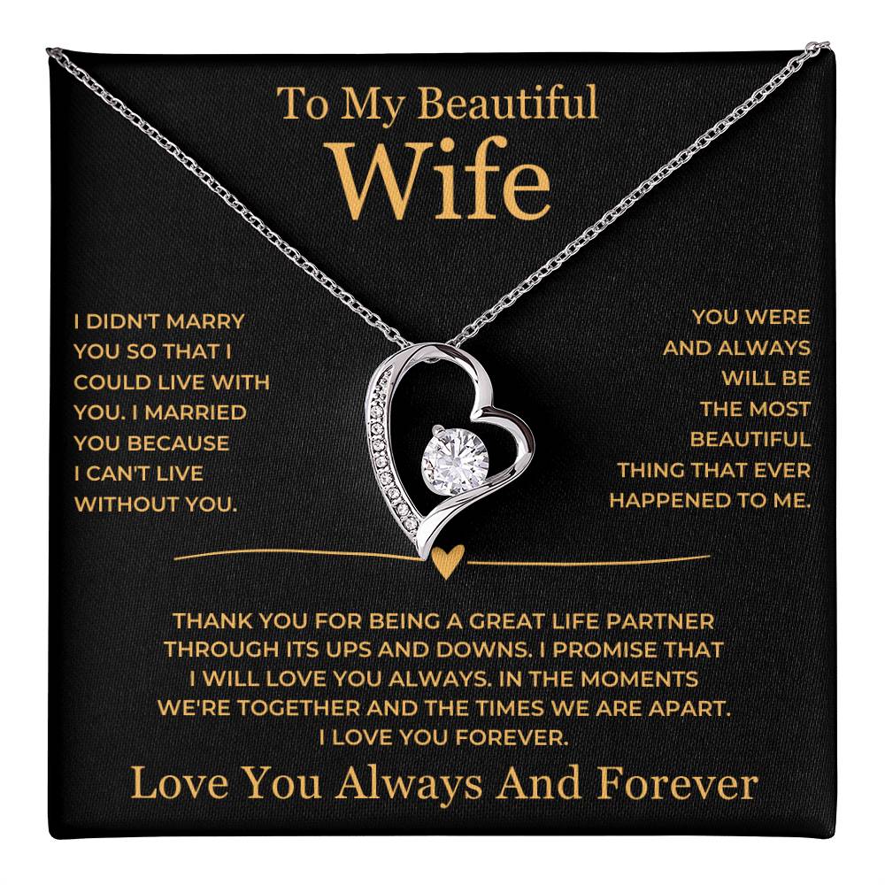 Forever Love Necklace - To My Beautiful Wife