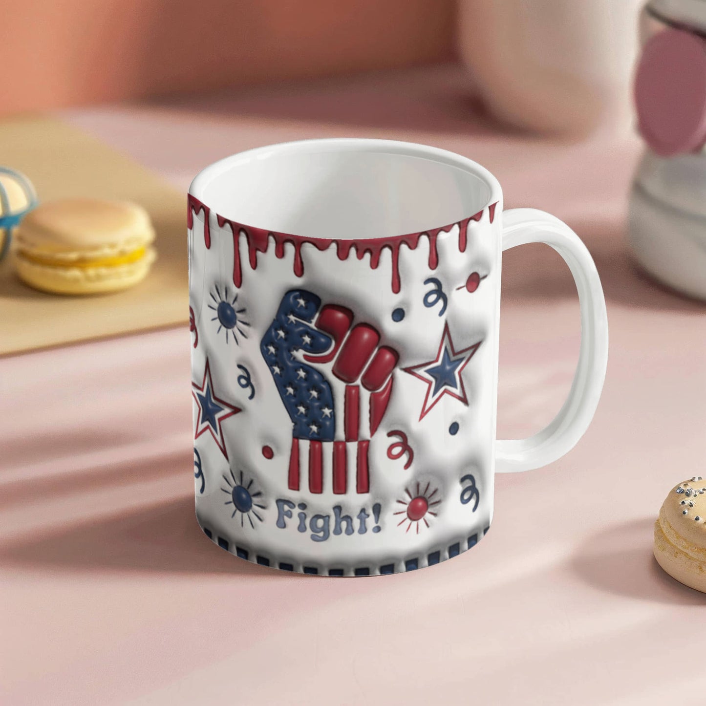 Patriotic Ceramic Mug for Coffee Lovers
